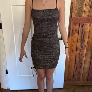 Windsor Black Bodycon Mini Dress with Ruched Detail